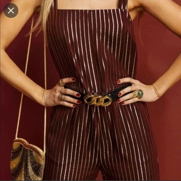 Show Me Your Mumu Striped Yvonne Metallic Jumpsuit - Picture 3 of 12